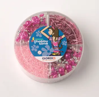 

61630020 set of beads in a platoon container pink Gloria ex