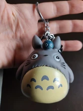 LLavero de animales de Totoro para hombre o mujer, llavero de piel con abalorio de Metal para bolso de coche