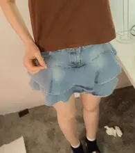 Falda de pantalones cortos de mezclilla Retro para mujer, ropa de calle, faldas cortas de mujer, Vaqueros informales que combinan con todo, vestido de bola elástico, Saia, 2020