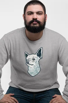 

Angemiel Wear Tattooed Yorkie Gray Men 'S Sweatshirt