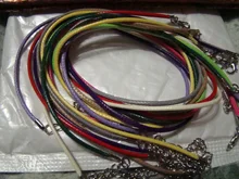 Cordón encerado de algodón, cuerda trenzada ajustable de 1,5mm y 2mm, cadena con cierre de langosta, accesorios para fabricación de joyas DIY, 10 Uds.