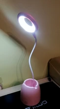 Pen-Holder Desk-Lamp Book Read-Light Dimming Bedside Home-Decor Pink Eye-Protect Touch