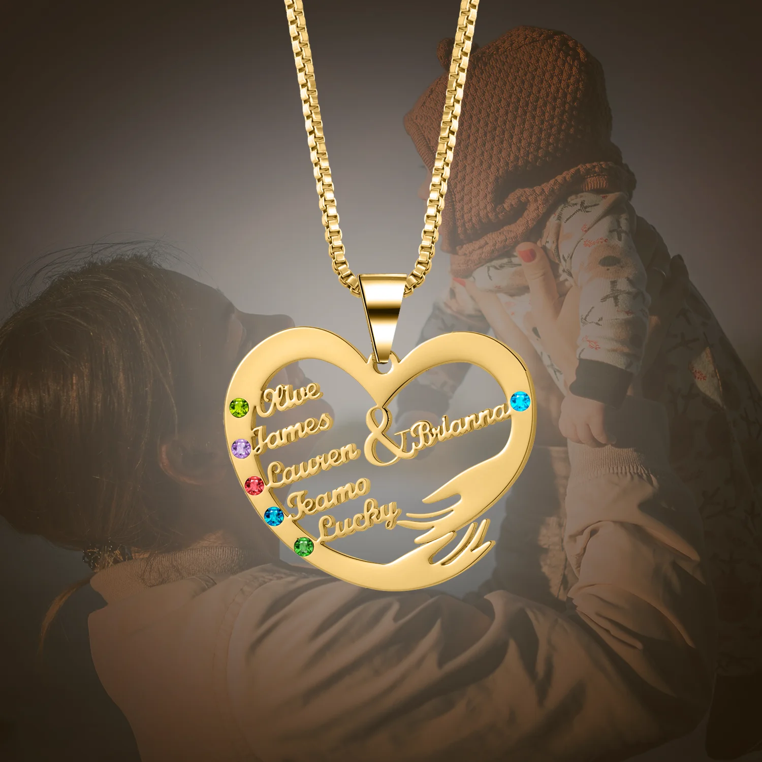 ChainsHouse Collana Personalizzata Con Nome E Pietra Portafortuna – Ciondolo Infinito In Acciaio
