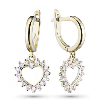 

Earrings in yellow gold with a diamond