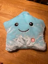 34CM Creative Toy Luminous Pillow Soft Stuffed Plush Glowing Colorful Stars Cushion Led