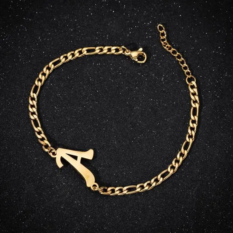 

Initial Anklets Bracele for Women Stainless Steel Letter Leg Chain Gold Men Ankle Bracelet A-Z Alphabet Anklet Christmas Gifts