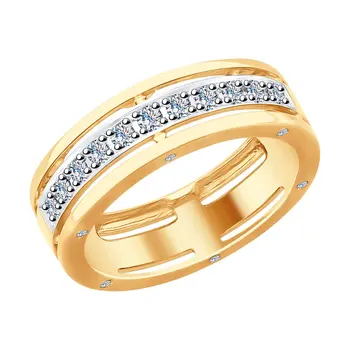 

Sokolov gold ring with diamonds, fashion jewelry, 585, women's male