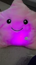 34CM Creative Toy Luminous Pillow Soft Stuffed Plush Glowing Colorful Stars Cushion Led