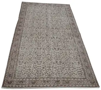 

100x203 Cm Beige Handmade Overdyed Rug-3x7 Ft