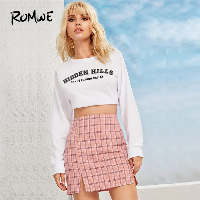 ROMWE Sheath Random Plaid Side Slit Skirt Summer Side Slit Plaid Skirt A Line Mid Waist Mini Skirt Women Kawaii Skirts Clothing ROMWE Sheath Random Plaid Side Slit Skirt Summer Side Slit Plaid Skirt A Line Mid Waist Mini Skirt Women Kawaii Skirts Clothing