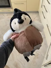Lindo pingüino de peluche mochila para las niñas caqui pingüino de peluche bolso de hombro mejor regalo de cumpleaños para las niñas suave bolsa pequeña