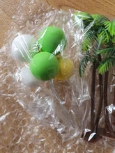 Dessert-Decoration Cake-Topper Dinosaur Birthday Green Cartoon Clay Orange Coco-Tree-Leaf