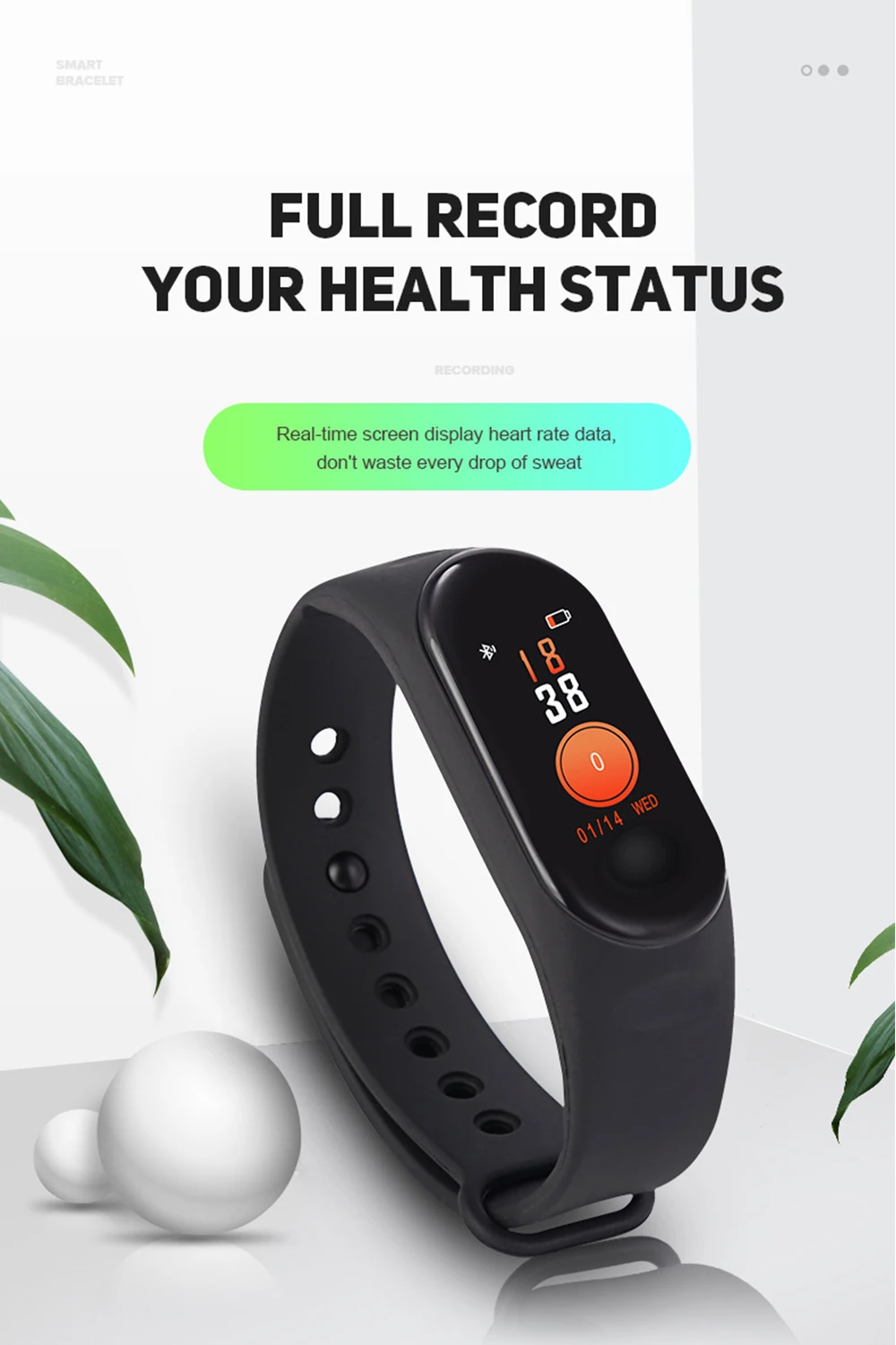 

M4 smart bracelet 0.96Inch Color Screen Smart Watch Sports Band Health Sleep Tracker Motion heart rate Bluetooth Smart Bracelet