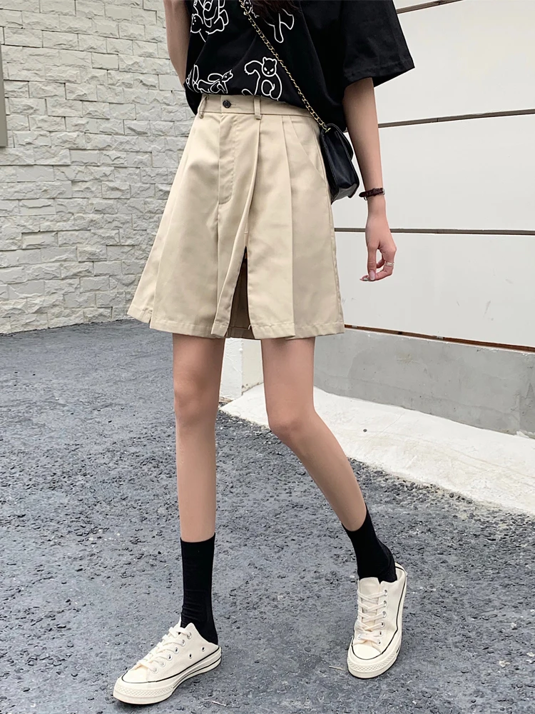 

Шорты женские хлопковые с завышенной талией, повседневные короткие модные штаны для девушек, уличная одежда, лето 2022