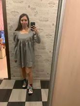 Plaid Dress Puff-Sleeve Square Collar Bclout Black White Sexy Vintage Autumn Casual Woman