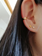 CANNER de Plata de Ley 925 trepadores de plata de la oreja aretes para las mujeres círculo geométrico Clip para la oreja con personalidad No perforado agujero pendientes de Clip pendientes largos aretes pendientes