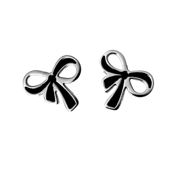 

925 Sterling silver earrings m reason tie 9mm. Laser close pressure women [AC1265]