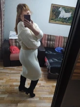 Knitted Dresses Robe Sweater Loose Maxi Oversize Long-Sleeve Winter Womens Vestido Autumn