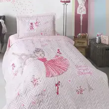 Турецкий хлопок один комплект покрывал, 2 шт. комплект постельного покрывала и подушки Чехол, романтическая девушка, розовый, постельные принадлежности