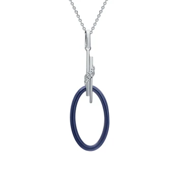 

Silver Pendant with ceramics and cubic zirconia sunlight sample 925
