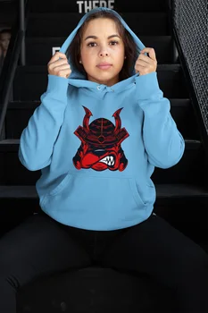 

Angemiel Wear Samurai Dog Blue Women 'S Hooded Sweatshirt