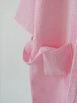 

Long waffle bathrobe arttextile soft female bathrobe cotton bath robe fashion home clothes, beautiful robe for home