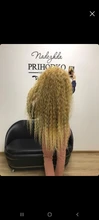 La naturaleza pelo Afro Pelo Rizado mechones extensiones con cierre Ombre oro 30 pulgadas suave súper largo pelo sintético del pelo de la onda