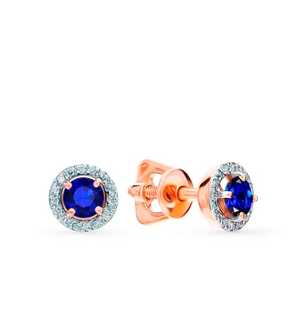 

Gold earrings with sapphires and diamonds sunlight sample 585