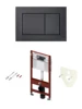 Suspension toilet set: frozen module, tecenow flush plastic panel, black matte ► Photo 1/4