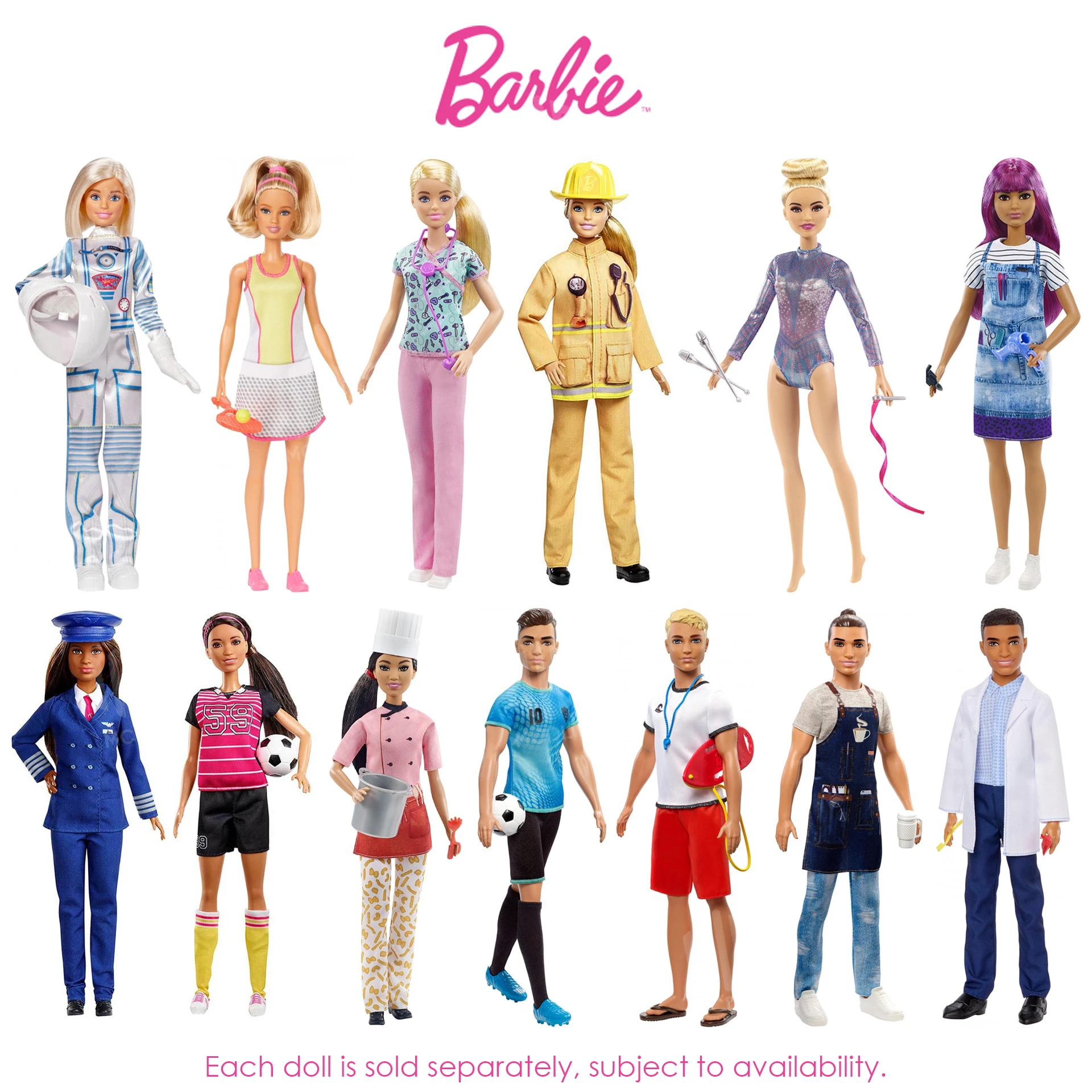 Original Barbie Career Dolls Barbie Nurse Fireman Ken For Barbie
