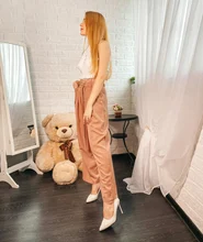 Pants Women Trousers Draped Simplee High-Waist Office Lady Street-Wear Spring Bottoms