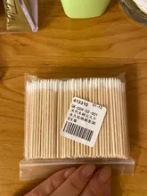 300 unids/pack mango corto de madera pequeño señaló cabezal con punta de algodón Semi permanente cejas tatuaje belleza Color maquillaje dedicado