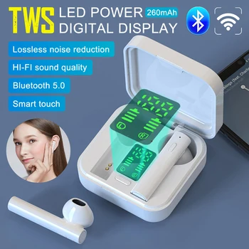 

Universal Air6 TWS Sporting Gaming Headsets Wireless Bluetooth 5.0 Earphones Solar/USB Charging LED Display Business Car Earbuds