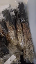 Alibaby-extensiones de pelo sintético para mujer, pelo de ganchillo de diosa de 12 pulgadas, degradado trenzado de Rastas, 18 hebras/p, color negro