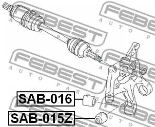 Сайлентблок рычага SUBARU FORESTER/IMPREZA/LEGACY зад.подв. FEBE