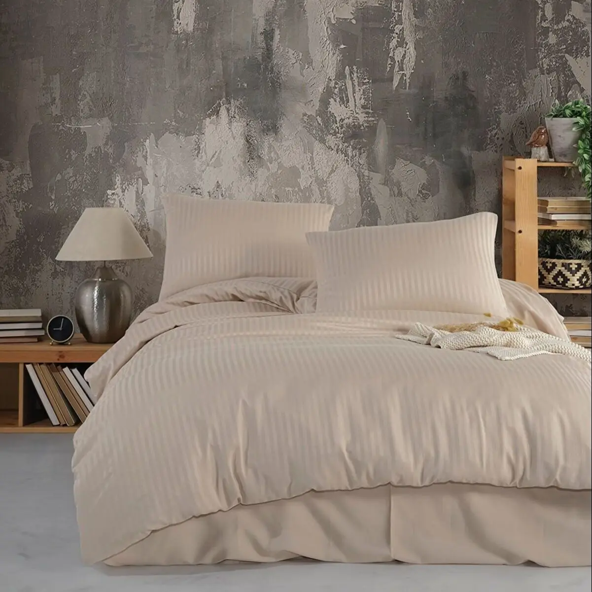 

Satin Duvet Cover Set Linen %100 Cotton Pillow Sheet Bed Home Textile Natural Nordic Relax Adults Bedroom