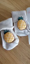 Calcetines de algodón antideslizantes para bebés, Fruta de dibujos animados, para recién nacidos, Otoño e Invierno