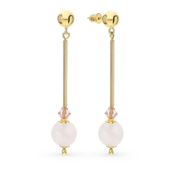 

Silver earrings with quartz and cubic zirconia sunlight sample 925