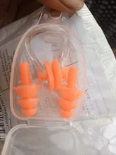 Tapones de oídos para natación suave, funda con pinza para la nariz, protección contra el agua, tapones para la oreja, suministros de buceo de silicona blanda resistente al agua