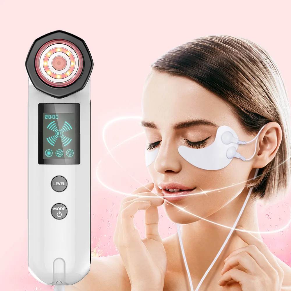 

5 In 1 Vibration RF Face Lifting Skin Rejuvenation LED Photon RF Eye Patches Puffiness Device