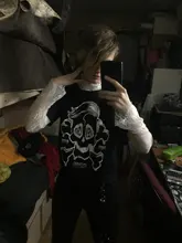 Shirt Women Clothing Blouses Chemise Mesh Lace Long-Sleeve Transparent Elegant Office Lady