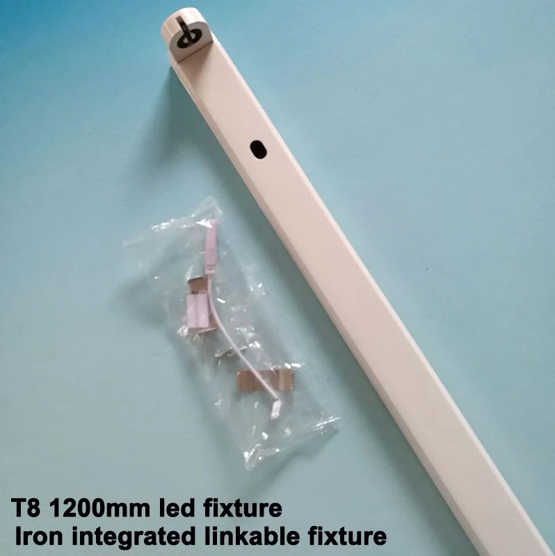 T8 железная Встроенная светодиодная трубка светильник флуоресцентный свет Linkable поддержка не нужен балластный стартер 1200 мм для 4 трубок железная живопись