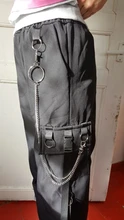 Las mujeres pantalones de carga 2021 pantalones Harem moda Punk bolsillos pantalón Jogger con cadena Harajuku elásticos alta cintura moda de calle