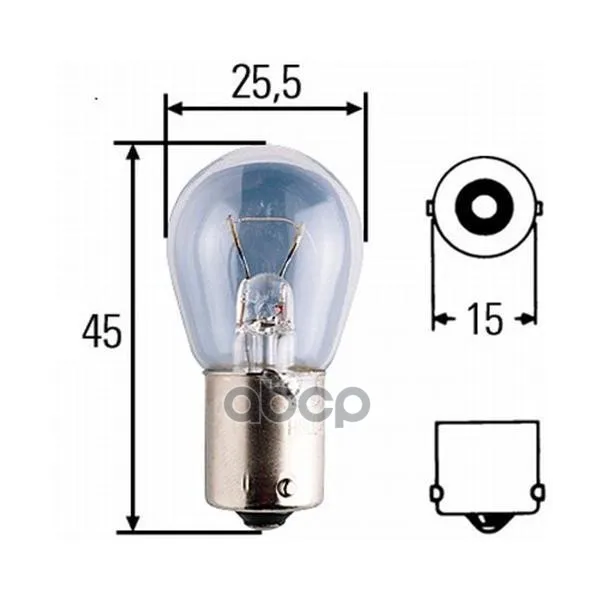 Лампа Накаливания P21w 12v 21w Ba 15s Hella 8ga002073 121 HELLA арт. 8GA 002 073 121|Зеркала и крышки| |