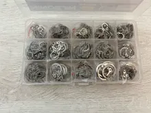 NINDEJIN-Juego de anillos de retención de presión, clip de circlip externo, acero inoxidable, acero al carbono, 5-19mm, 480 Uds.