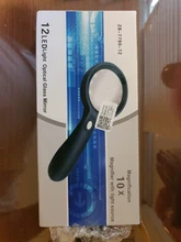 Lupa iluminada Glass-10X lupa de lectura grande de mano con 12 luz LED iluminada para personas mayores, reparación, monedas