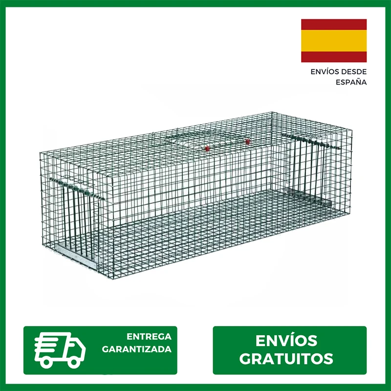 Outsunny Trampa para Animales Vivos Plegable 66x24x30,5 cm Jaula de Captura  de Alambre con Puerta y Asa para Conejos Gatos Plata