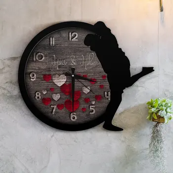 

Personalized Two Fall In Love Design Wooden Wall Clock-8