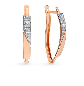 

Silver earrings with cubic zirconia sunlight sample 925