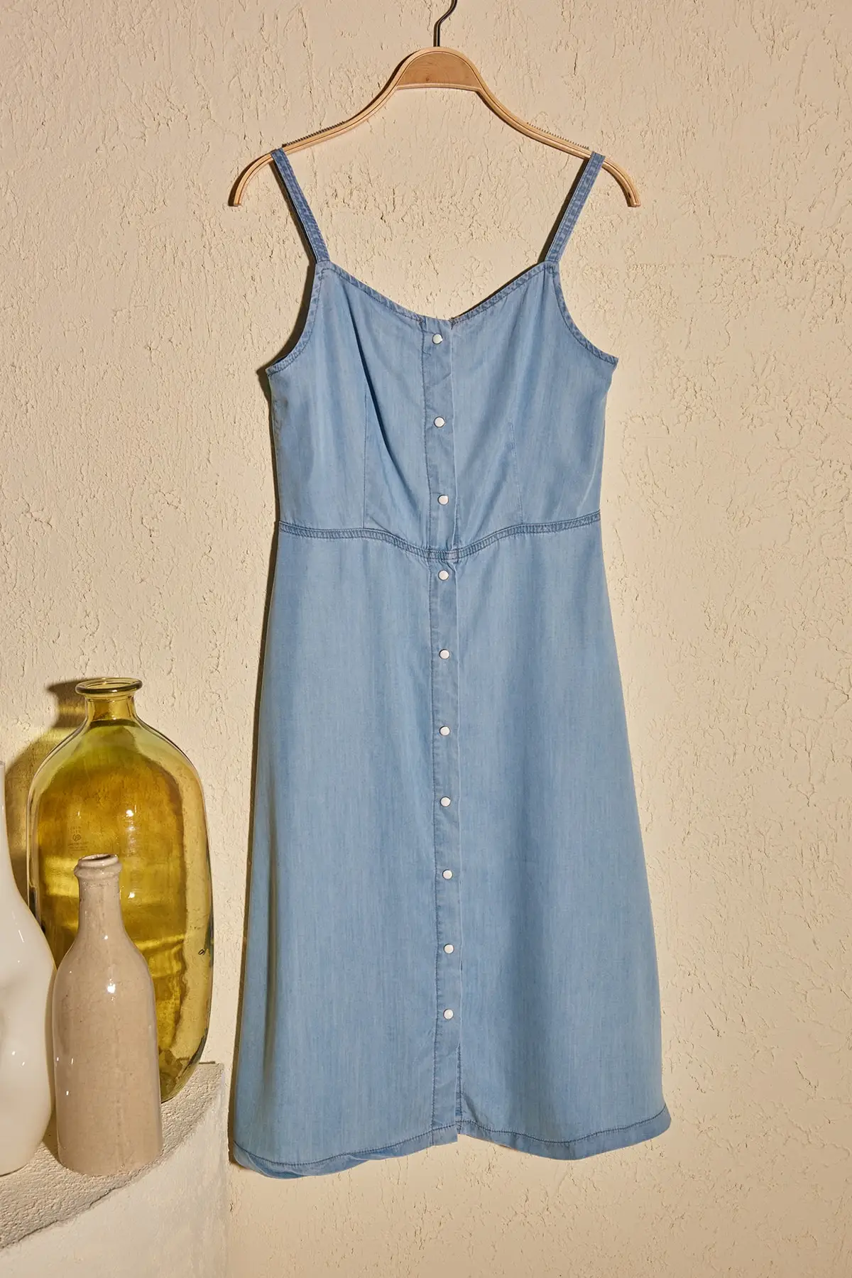 

Trendyol Pendant Stitch Detail Tencel Denim Dress TWOSS20EL2748